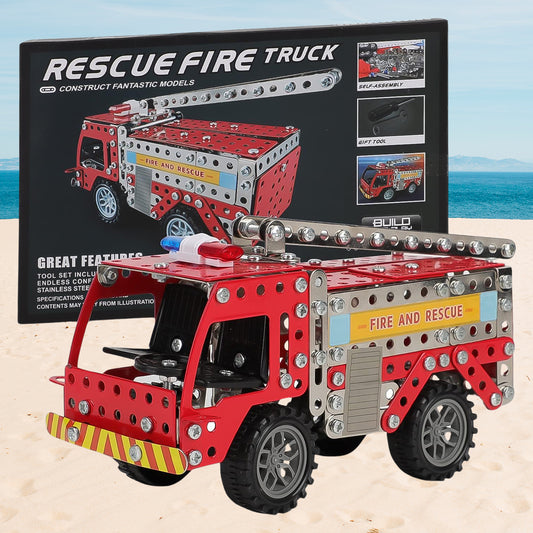Metal Diy Fire Truck Building Blocks For Kids (Fire Truck 292pcs Of Truck Tool 1 Set)