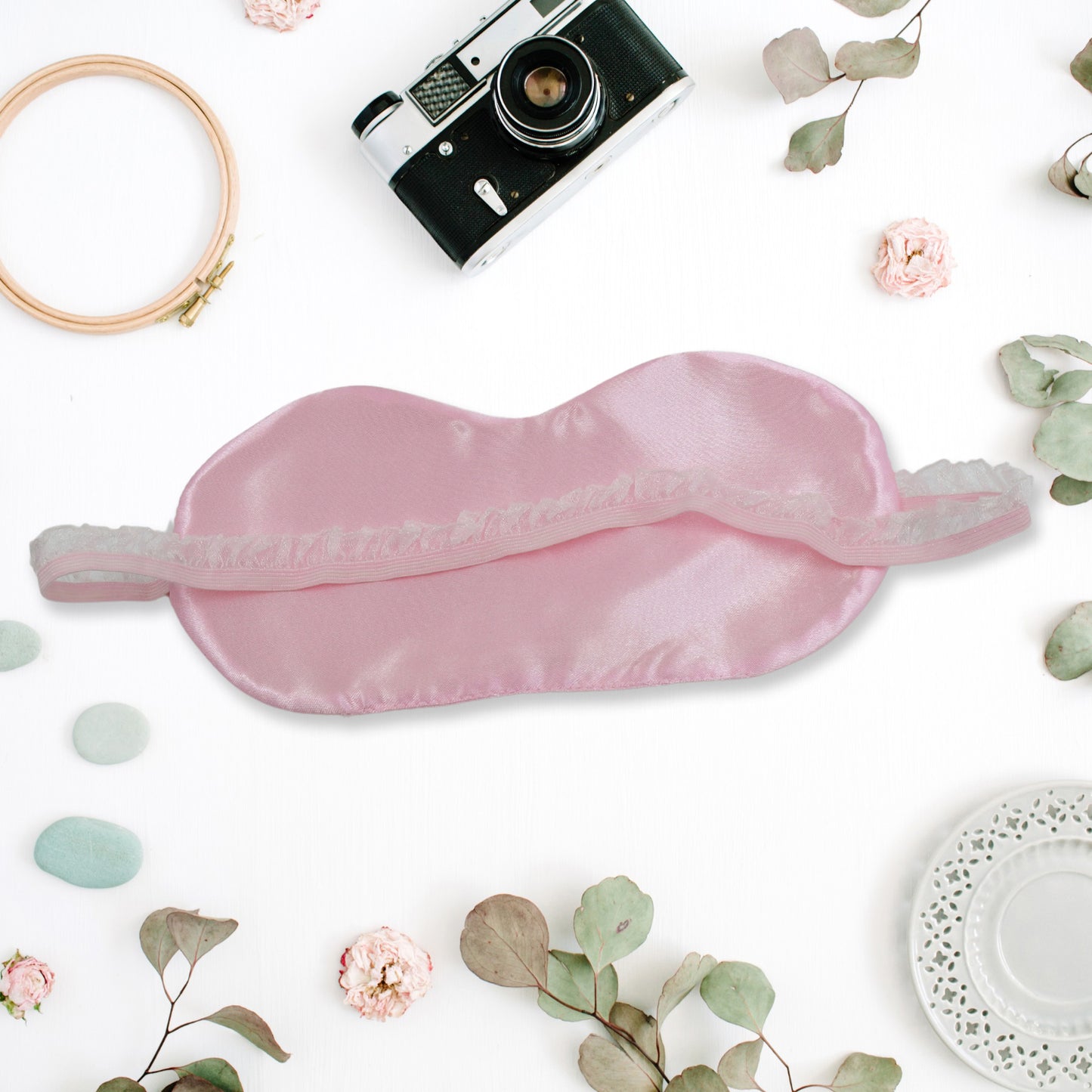 Soft Satin Sleep Mask – Light Blocking Eye Mask for Travel & Rest (1 Pc)