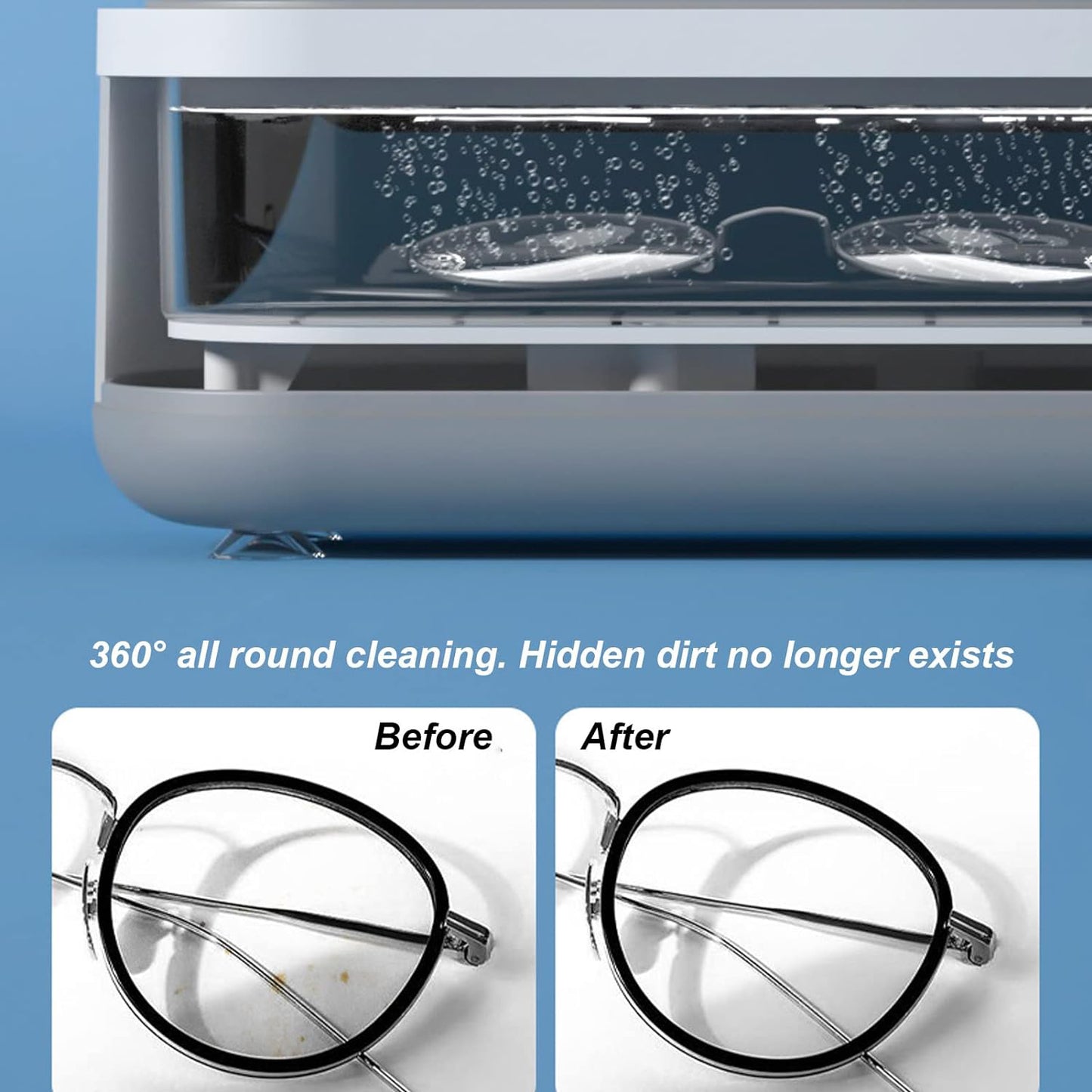 Portable Ultrasonic Cleaner – For Rings, Silver, Glasses & More