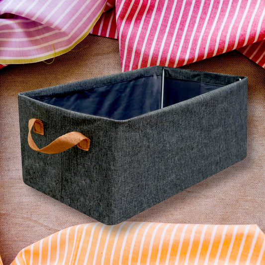 Foldable Storage Box with Lid and Handles (45 cm, 1 Pc)