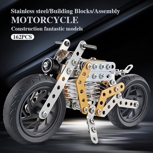 Metal Diy Bike Building Blocks For Kids (Bike 162 Pc Of Bike Tool 1 Set)
