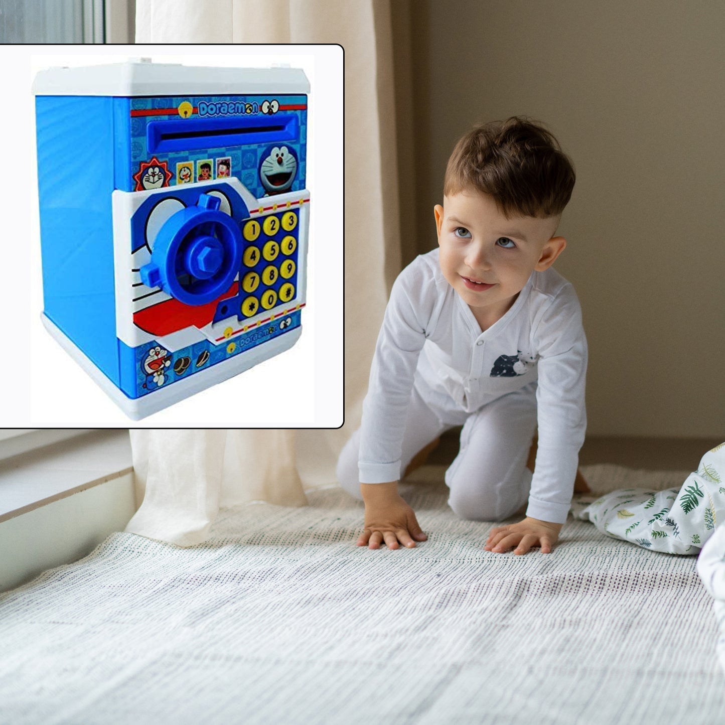 Electronic Piggy Bank with Lock – ATM Style for Kids