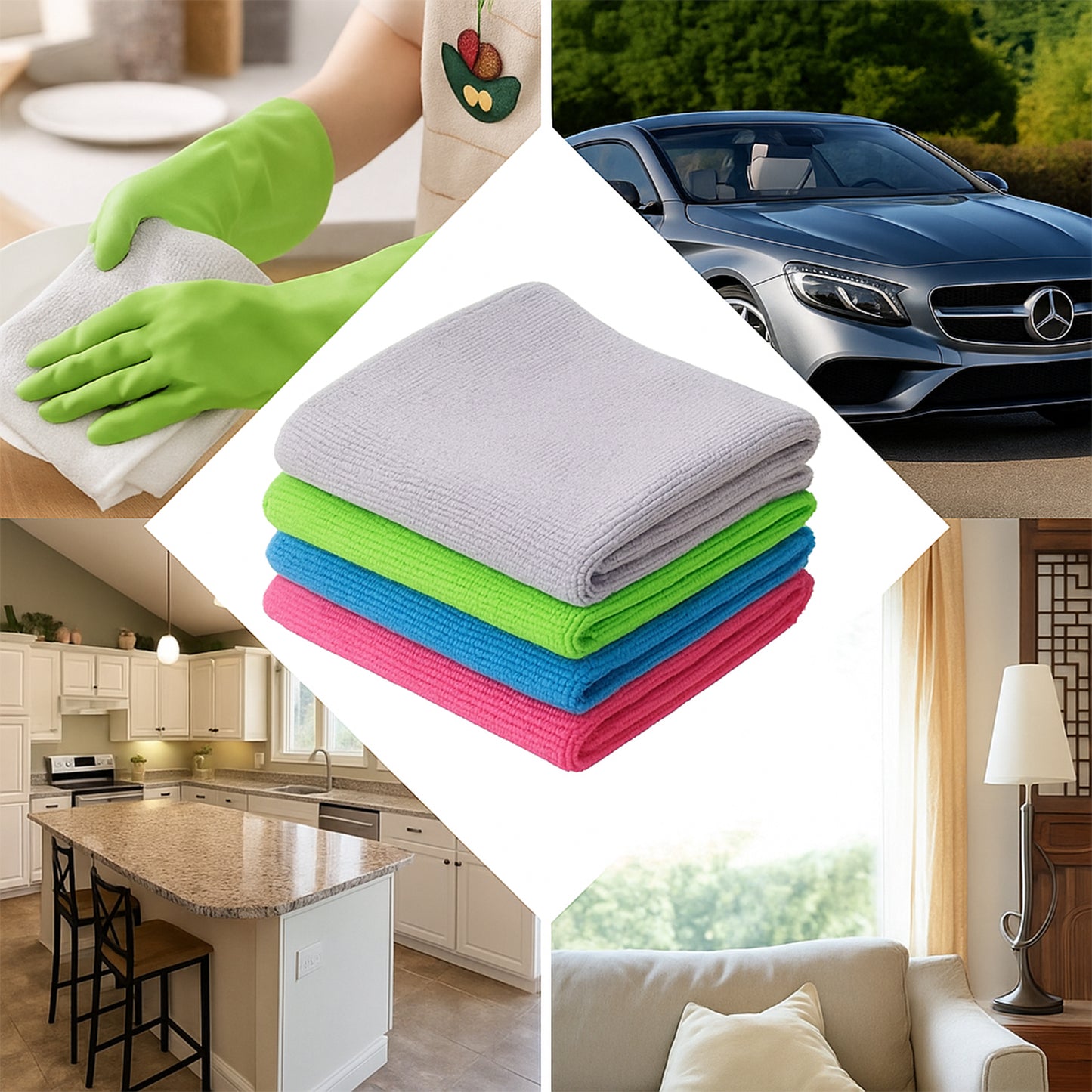 Multipurpose Microfiber Cleaning Cloth (30x30cm 4pc)
