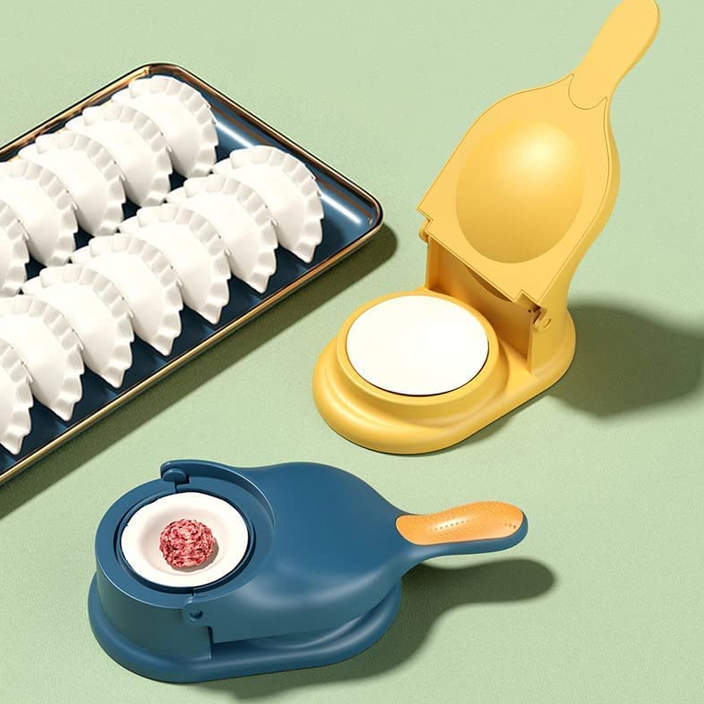 2-in-1 Dumpling Press Mould – For Gujiya, Momos & Kitchen Use (1 Pc)