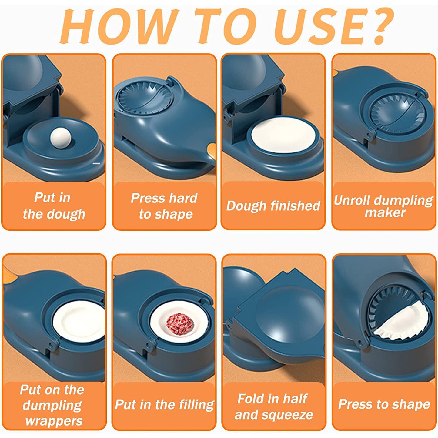 2-in-1 Dumpling Press Mould – For Gujiya, Momos & Kitchen Use (1 Pc)
