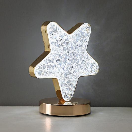 Star Crystal Diamond Touch Lamp – USB Rechargeable, 3-Way Dimmable (1 Pc)