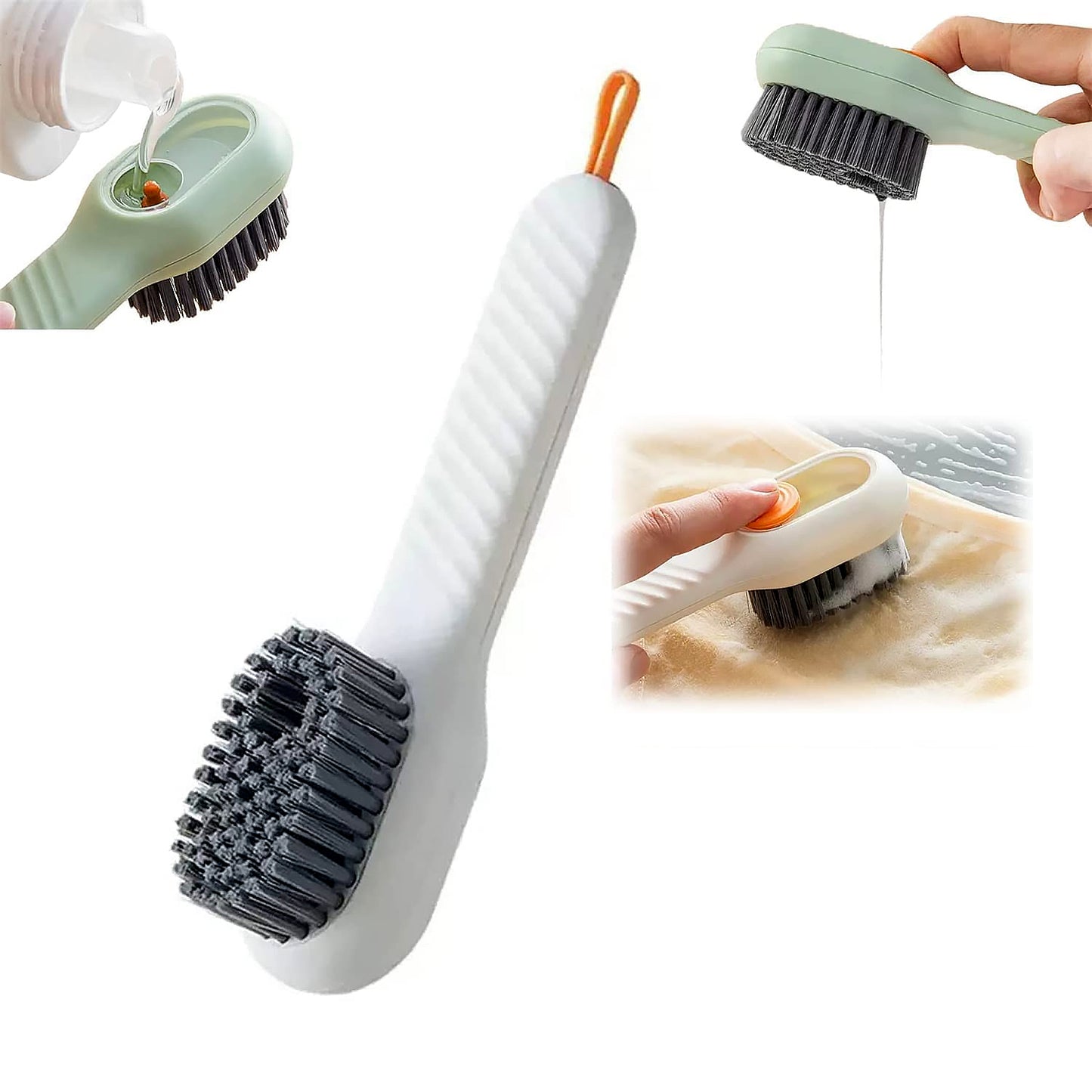 Scrubbing Brush with Soap Dispenser – For Shoes & Clothes (1 Pc)