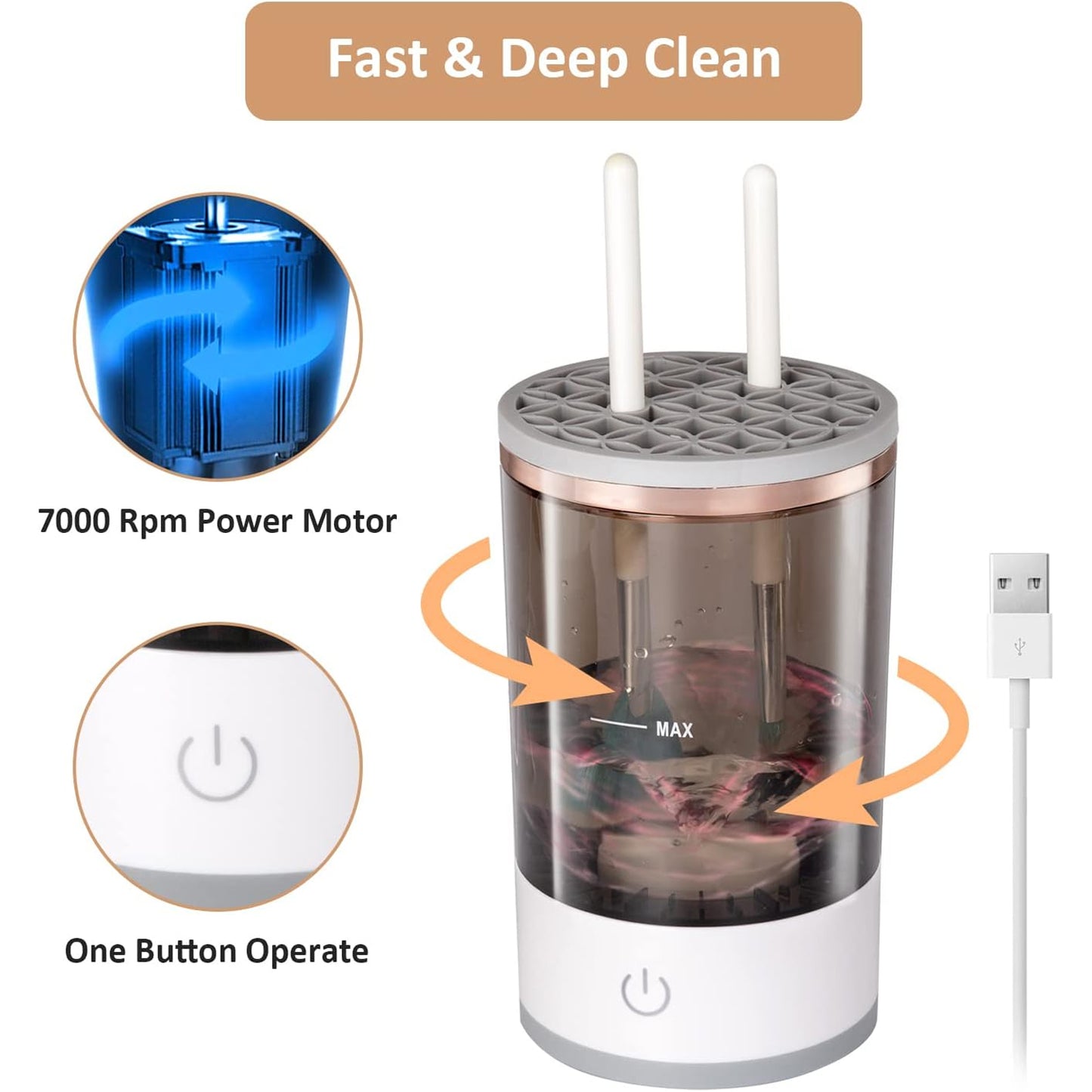 Automatic Makeup Brush Cleaner & Brushes Organizer Tool