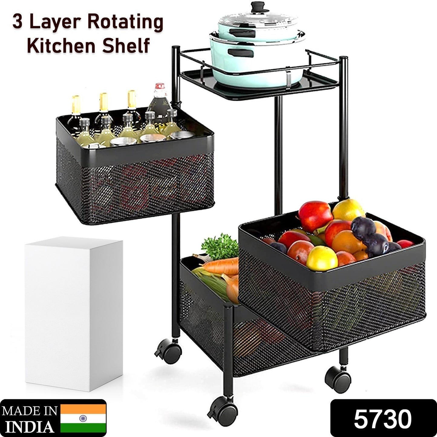 High Quality Metal Kitchen Trolley (3layer)
