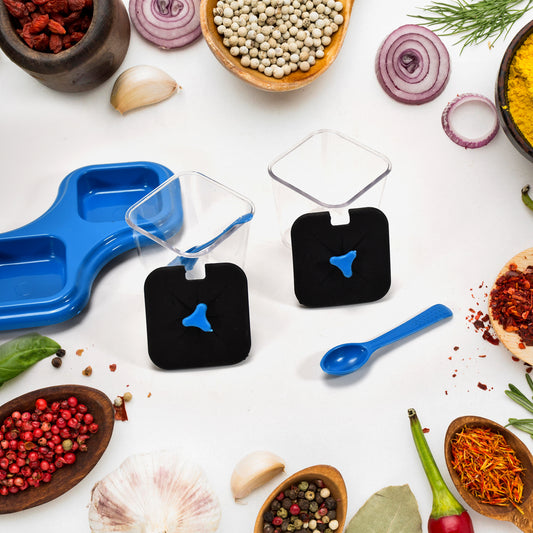 Pickle Jar & Spice Tray Set – 2 Pc Container with Spoons for Kitchen Use