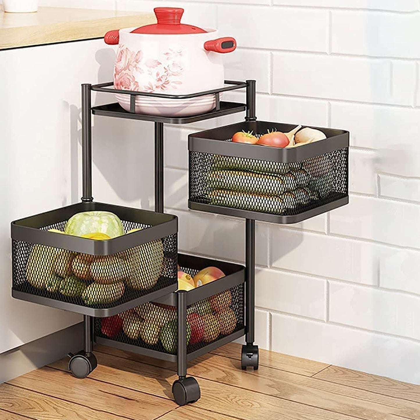 High Quality Metal Kitchen Trolley (3layer)