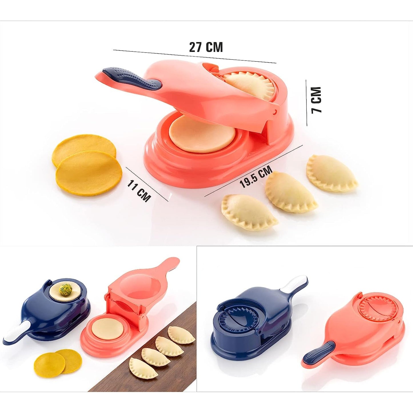 2-in-1 Dumpling Press Mould – For Gujiya, Momos & Kitchen Use (1 Pc)
