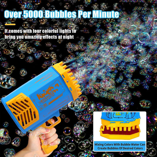 Rechargeable Bubble Gun – Powerful Bubble Blower (69 Holes)