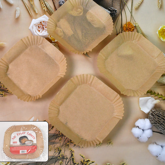 Square Air Fryer Disposable Paper Liner (50 Pcs Set 160mmx45mm)