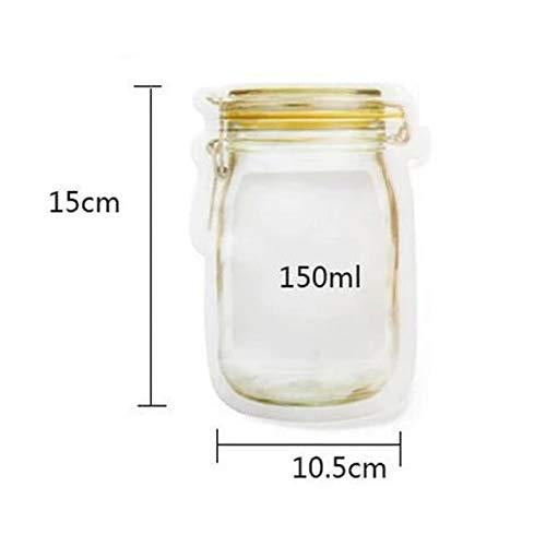 Reusable Airtight Seal Plastic Food Storage Mason Jar Zipper (150ml)