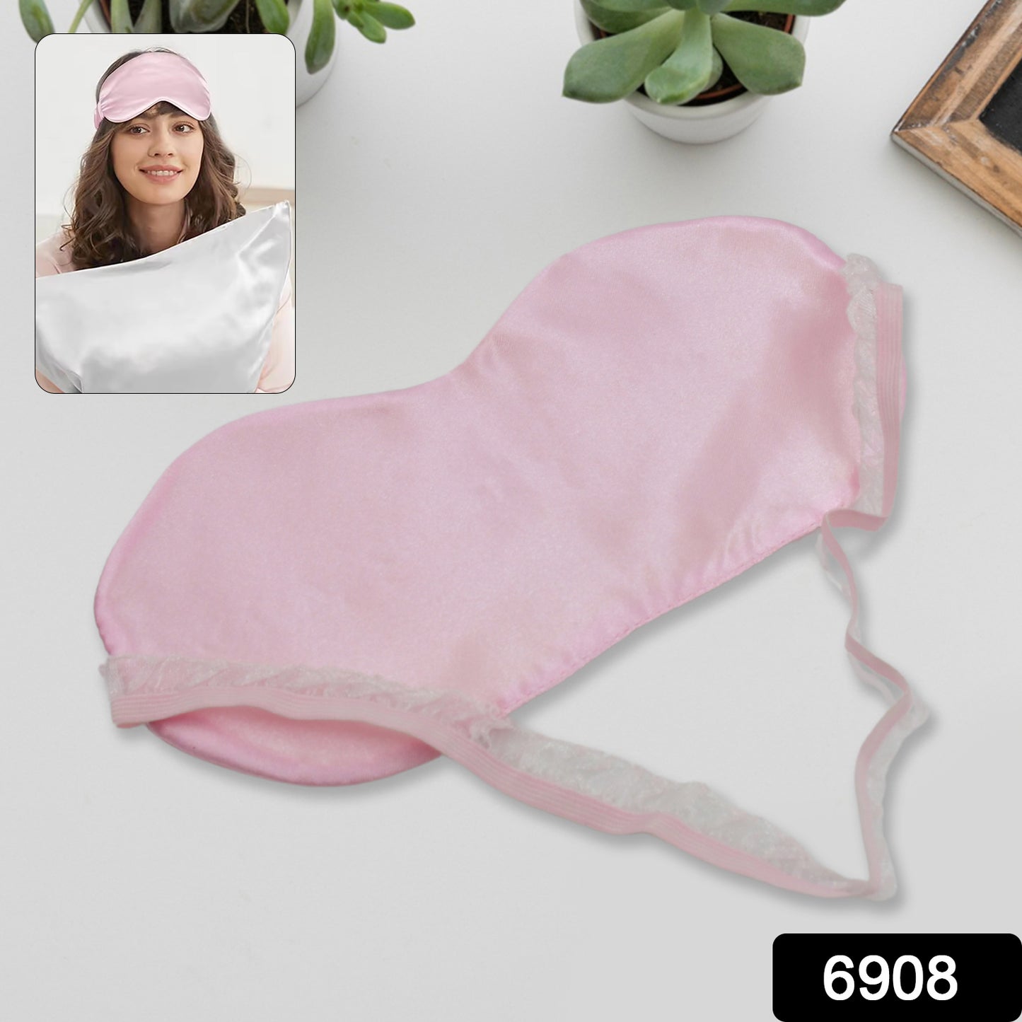 Soft Satin Sleep Mask – Light Blocking Eye Mask for Travel & Rest (1 Pc)