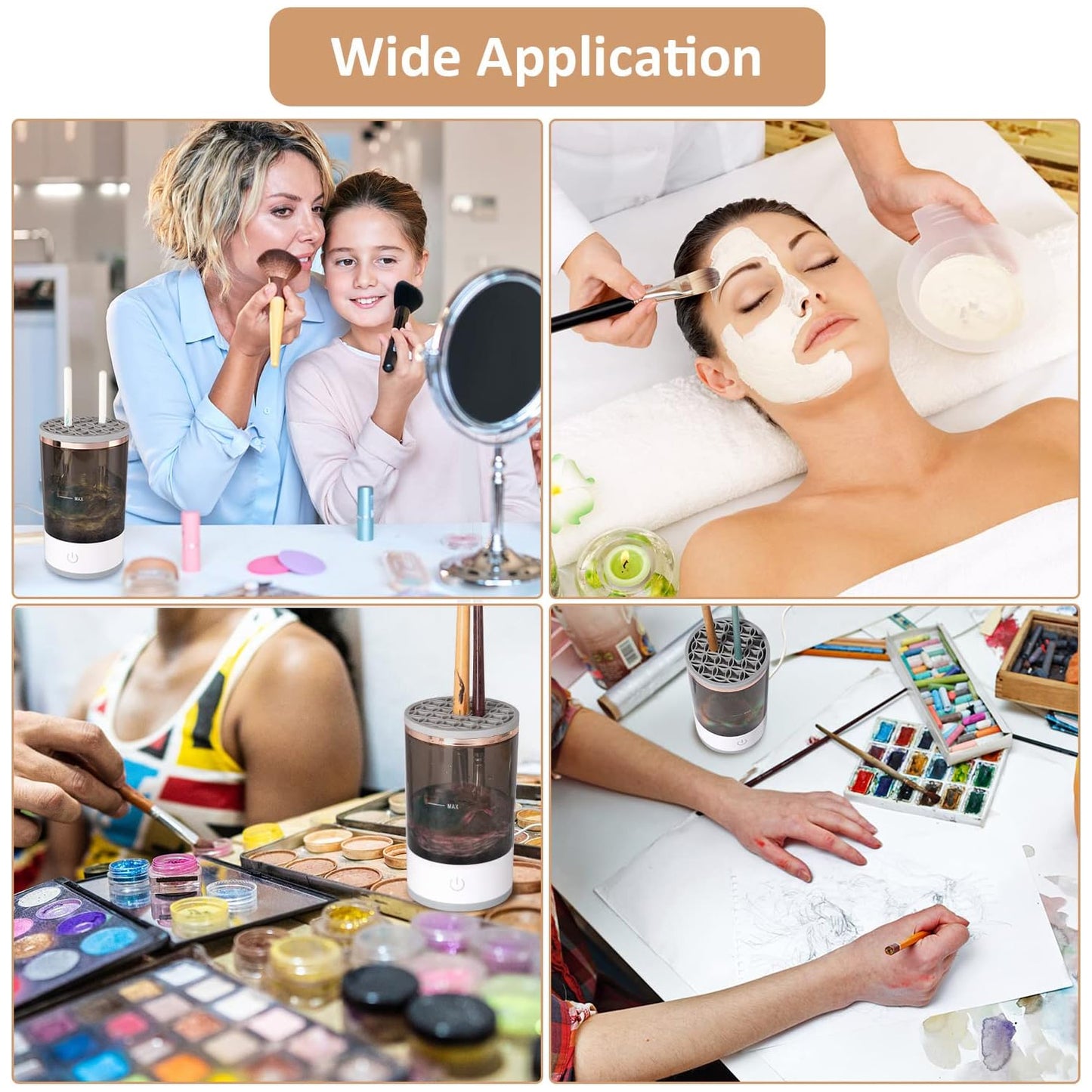 Automatic Makeup Brush Cleaner & Brushes Organizer Tool