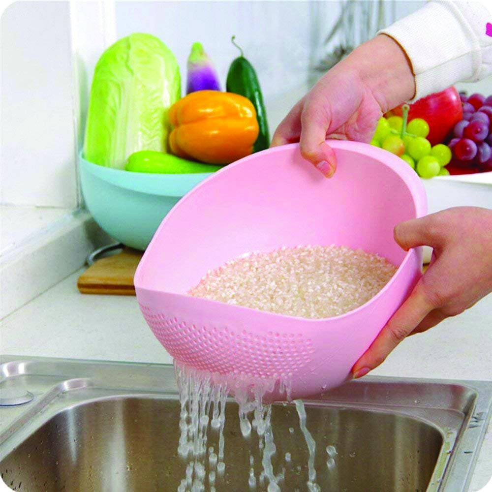 Kitchen Plastic Big Rice Bowl Strainer Perfect Size For Storing And Straining