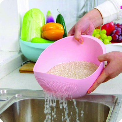 Kitchen Plastic Big Rice Bowl Strainer Perfect Size For Storing And Straining