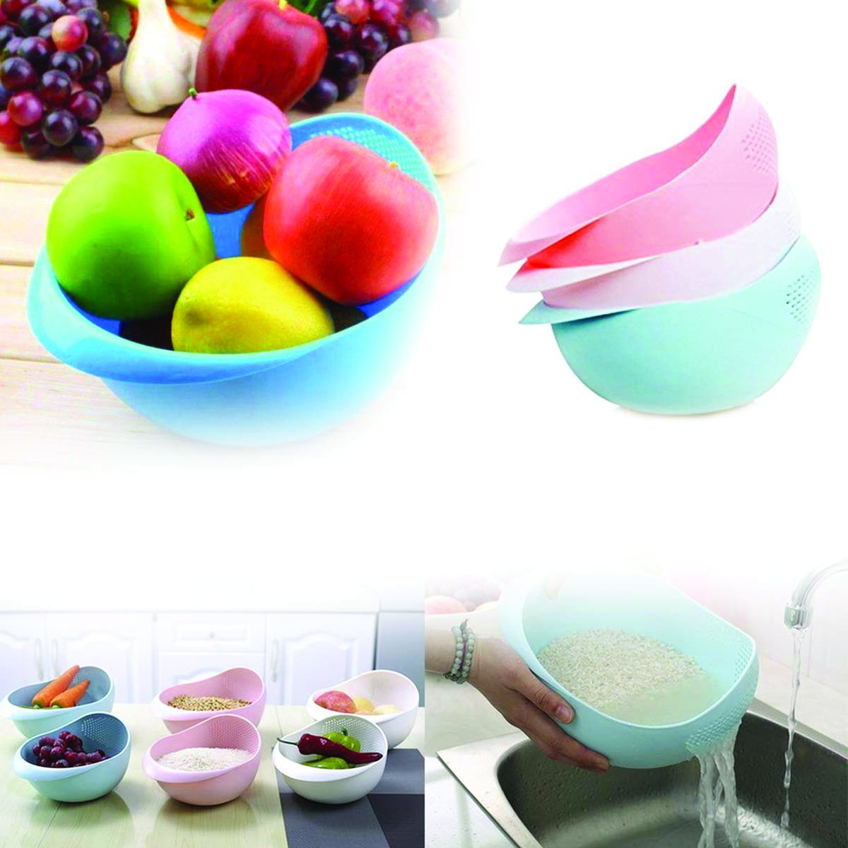 Kitchen Plastic Big Rice Bowl Strainer Perfect Size For Storing And Straining