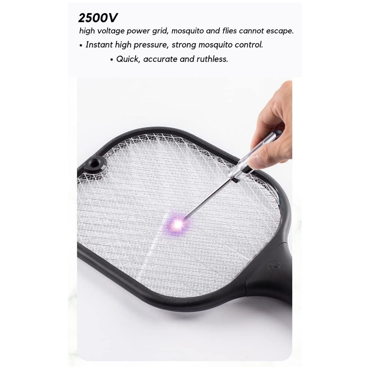 Rechargeable Mosquito Killer Racket with UV Light & USB Charging Base