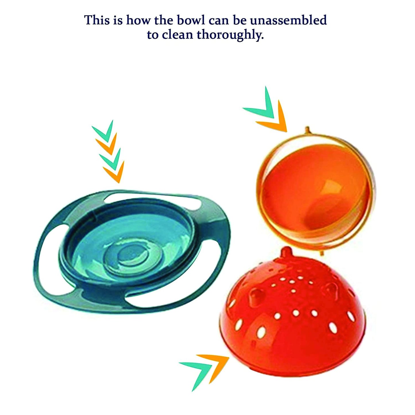 Portable Non Spill Feeding Toddler Gyro Bowl 360 Degree Rotating Dish