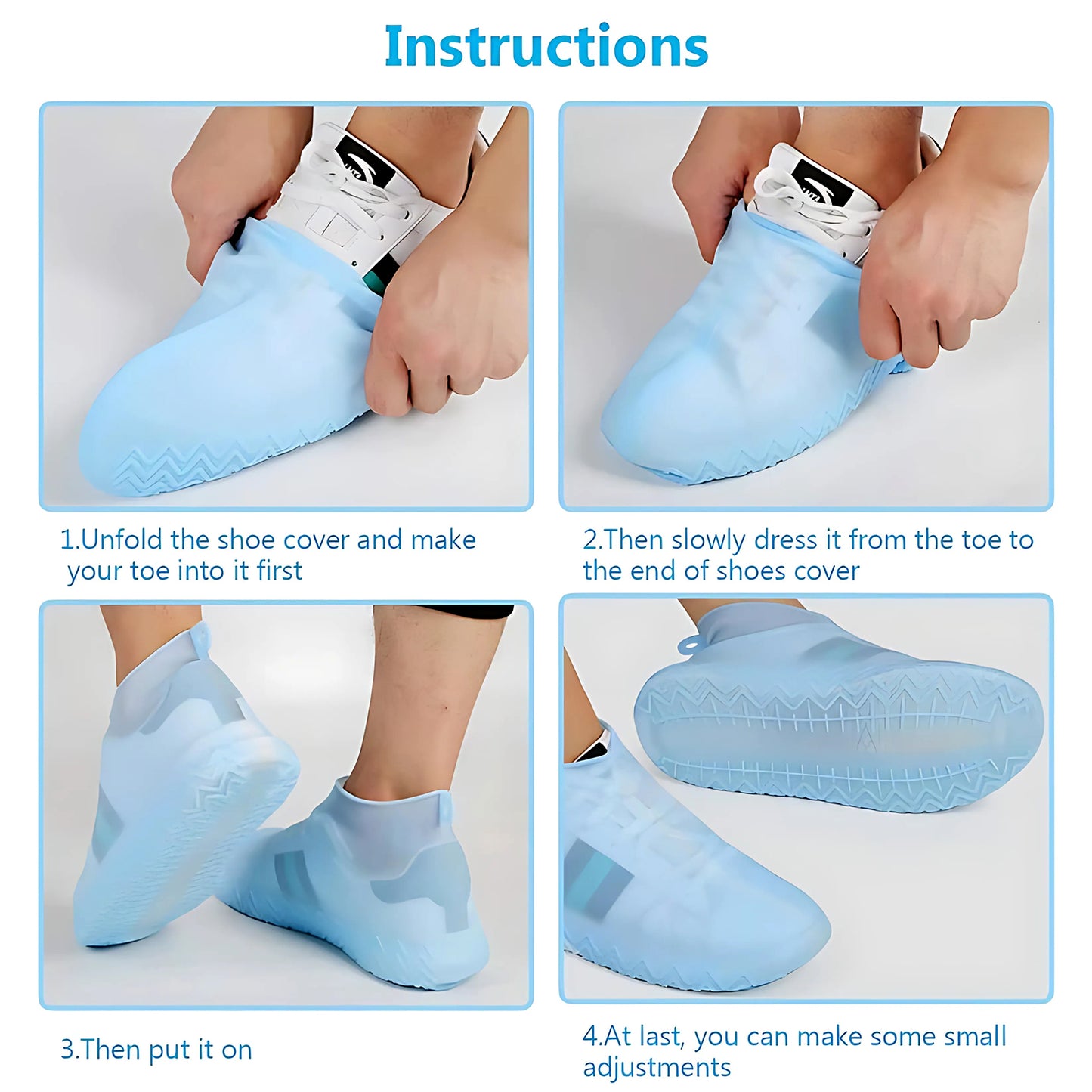 Reusable Silicone Shoe Cover – Non-Slip, Waterproof & Foldable (1 Pair)