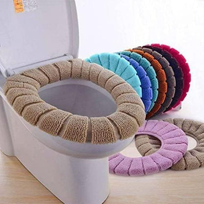 Mangukiya Tac Fab Toilet Seat Cover Pads, Washable Toilet Seat Cushion Mat Winter Washable Toilet Seat Lid Cover Pads (Brown)