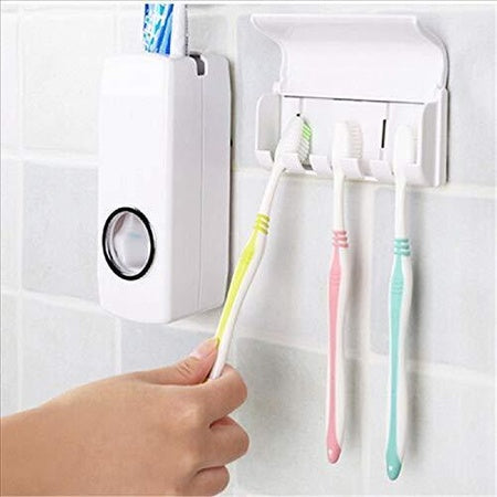 Wall-Mount Toothpaste & Brush Holder