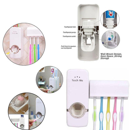 Wall-Mount Toothpaste & Brush Holder