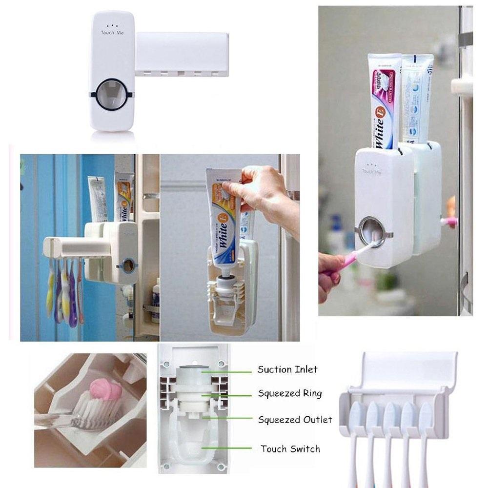 Wall-Mount Toothpaste & Brush Holder