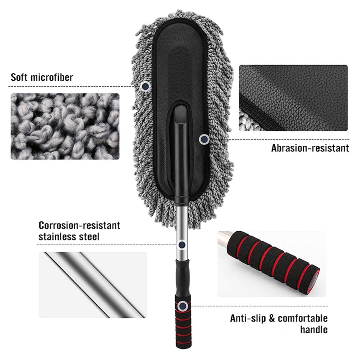 Car Duster with Long Handle – Retractable Microfiber Cleaning Brush (1 Pc)