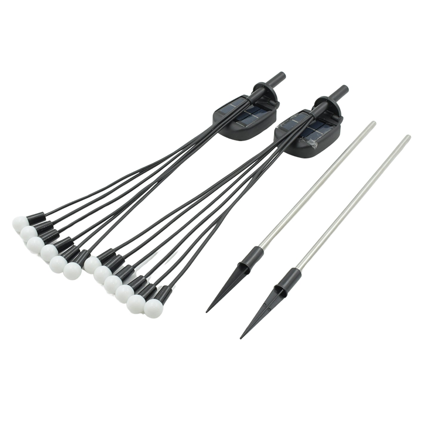 Solar Garden Lights Solar  (2 PCS Set 12 LED) (Warm Light)