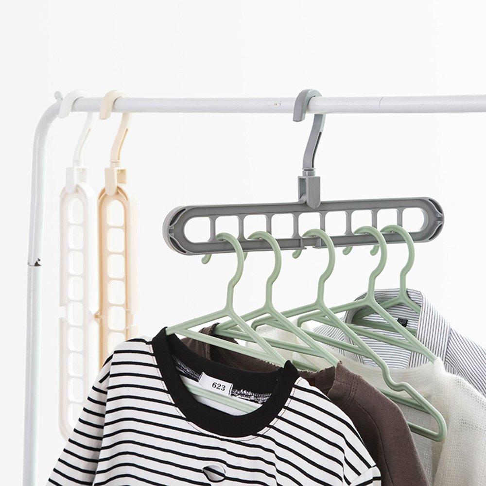 9-Hole Plastic Hanger – Clothes Organizer for Wardrobe & Balcony (1 Pc)