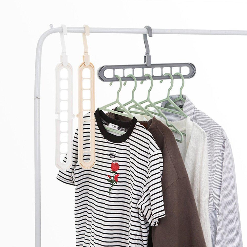9-Hole Plastic Hanger – Clothes Organizer for Wardrobe & Balcony (1 Pc)