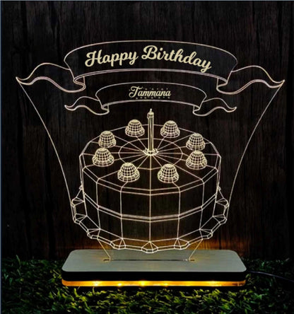 BIrthday Cake - 3D Illusion Lamp