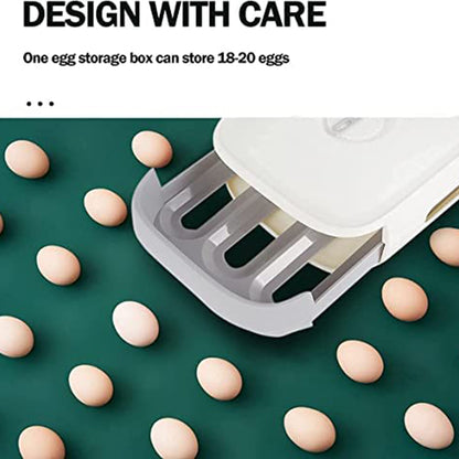 Plastic Egg Storage Box – Covered Fridge Drawer Organizer (1 Pc)
