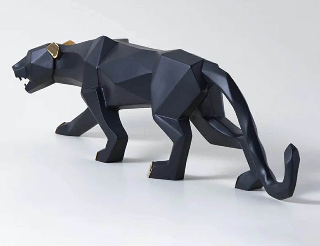 Resin Black Jaguar Showpiece for Home Decor/Black Panther Statue for Living Room Decor, Cheetah Showpiece Office Decor Item, Pack of 1 (Black)