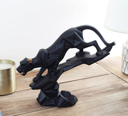 Resin Black Jaguar Showpiece for Home Decor/Black Panther Statue for Living Room Decor, Cheetah Showpiece Office Decor Item, Pack of 1 (Black)