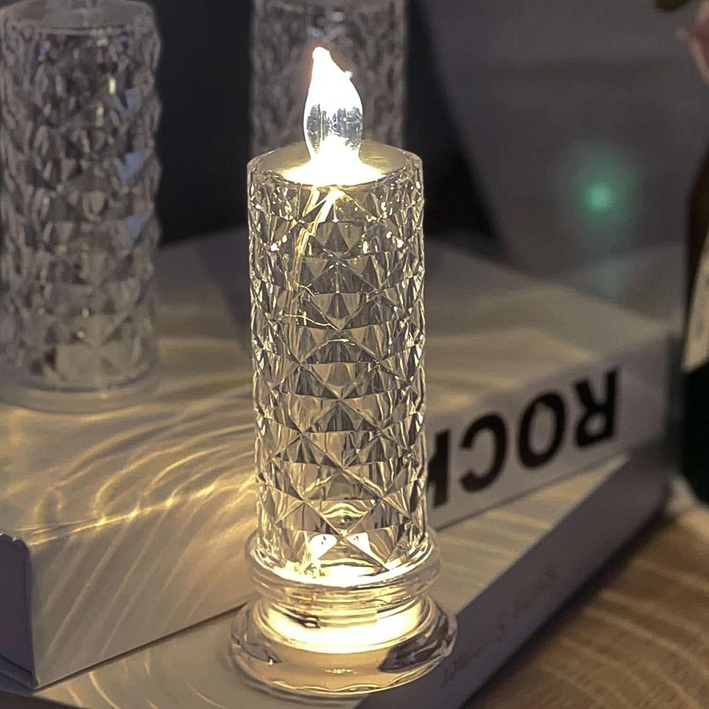Rose Candles For Home Decoration Crystal Candle Lights