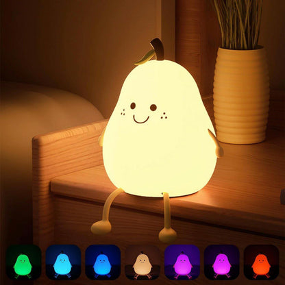 Pear 3D Silicon Colour - Changing Usb Chargeable Lamp