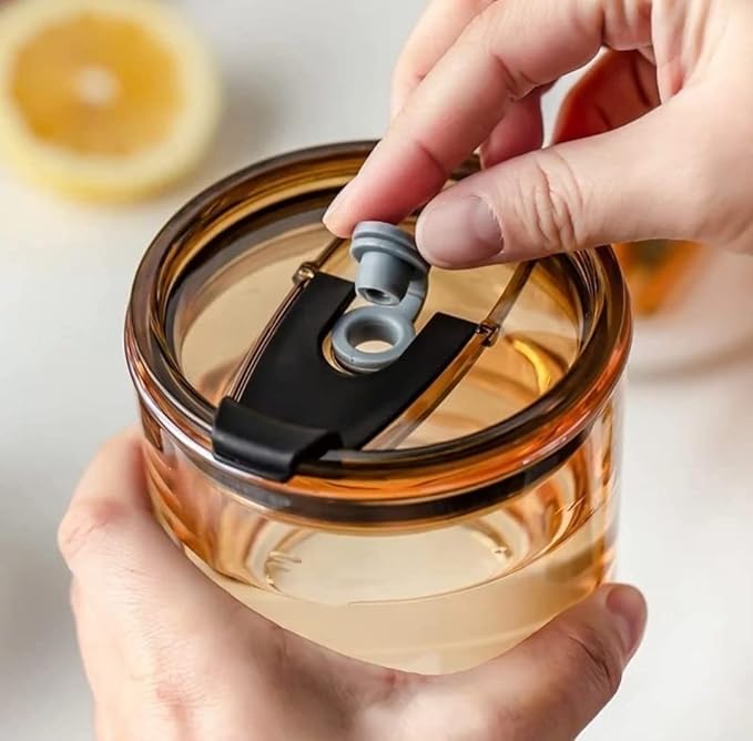 Leather Sleeve Glass/Mug with Straw