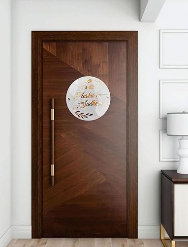 Personalized Door Name Plate for Home Entrance With Font Plate