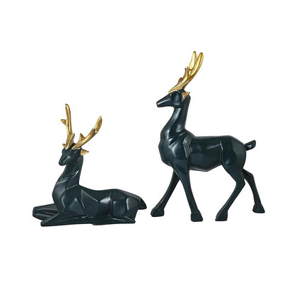 Resin Cute Deer Showpiece (Black)