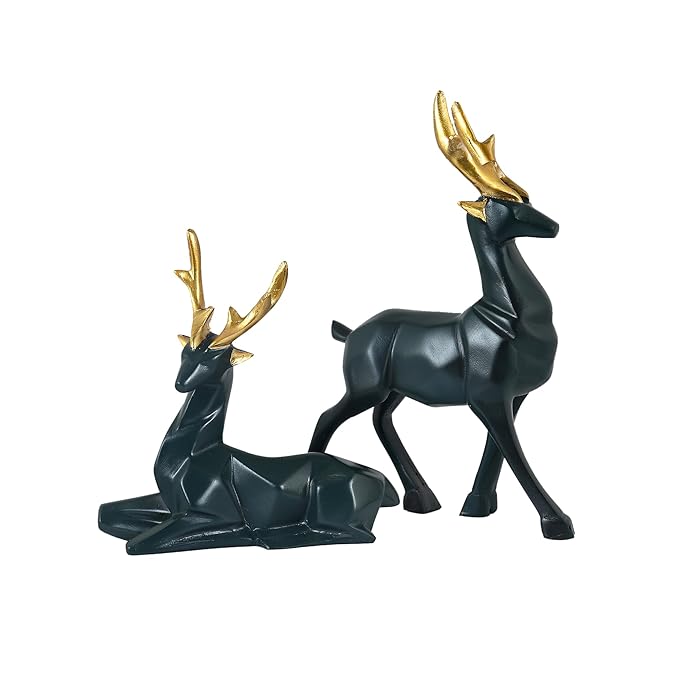 Resin Cute Deer Showpiece (Black)