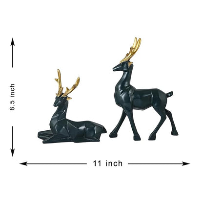 Resin Cute Deer Showpiece (Black)