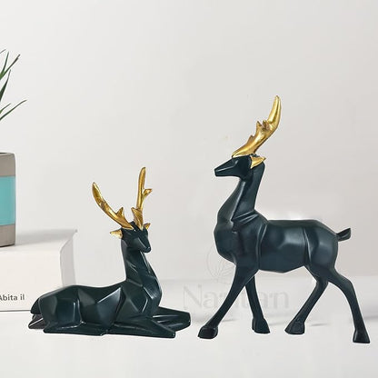 Resin Cute Deer Showpiece (Black)