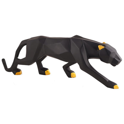 Resin Black Jaguar Showpiece for Home Decor/Black Panther Statue for Living Room Decor, Cheetah Showpiece Office Decor Item, Pack of 1 (Black)