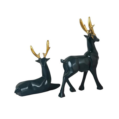 Resin Cute Deer Showpiece (Black)