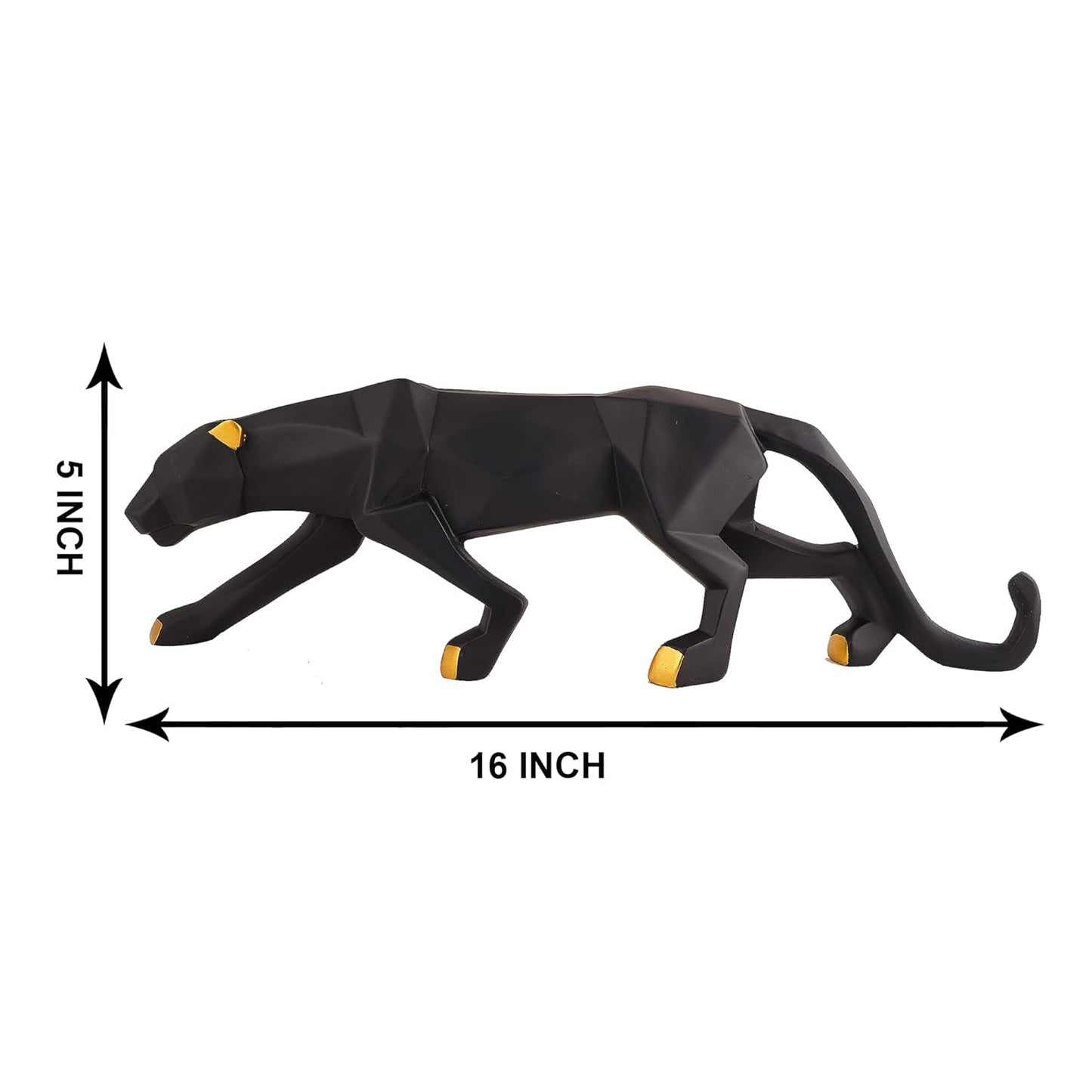 Resin Black Jaguar Showpiece for Home Decor/Black Panther Statue for Living Room Decor, Cheetah Showpiece Office Decor Item, Pack of 1 (Black)